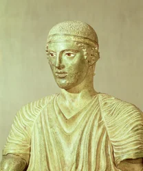Detalhe do Cocheiro Delphi, bronze c.470 aC